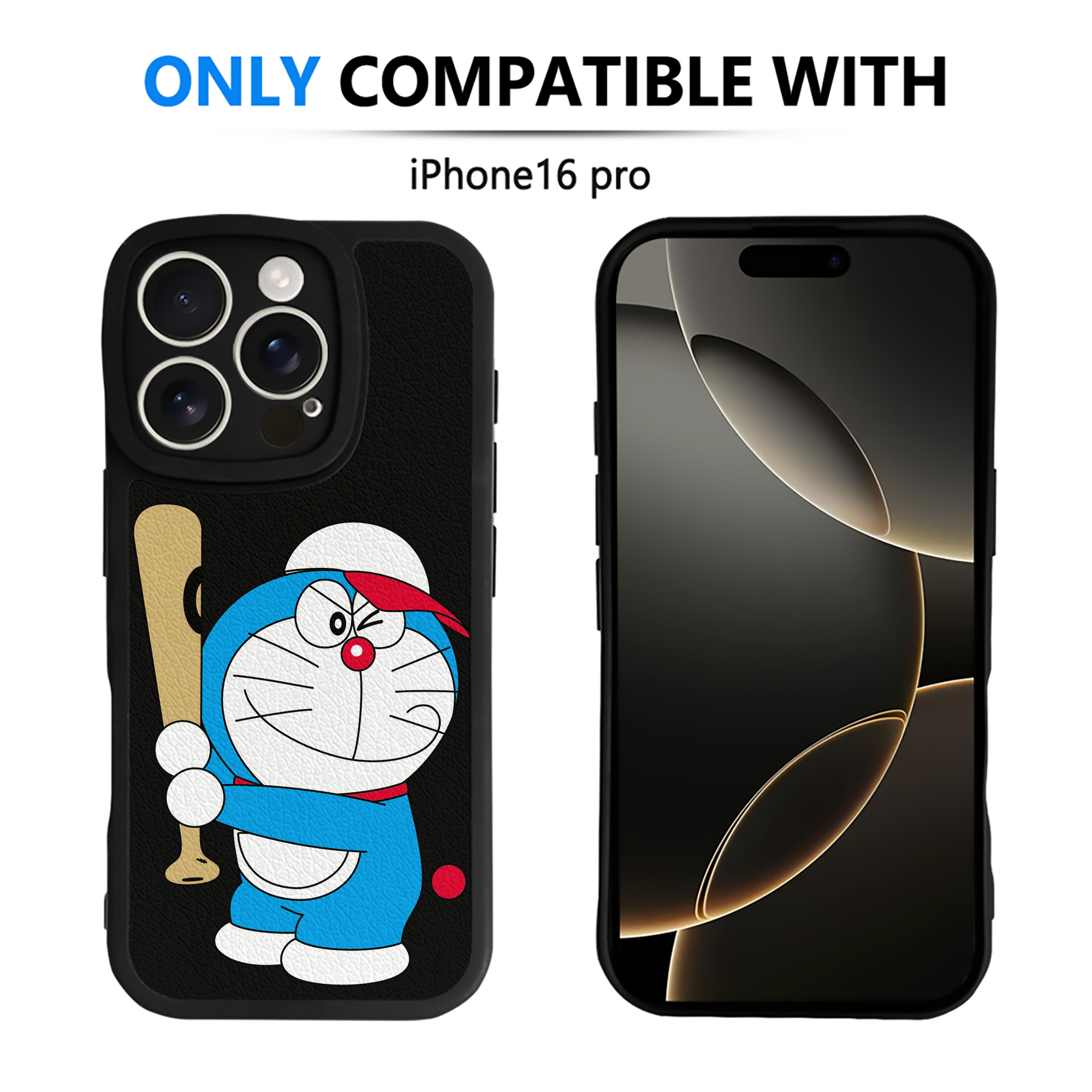 （画像用） ドラえもん Doraemon 【iPhone 16シリーズ対応】シリコンスマホケース（レザー調） 材質：シリコン